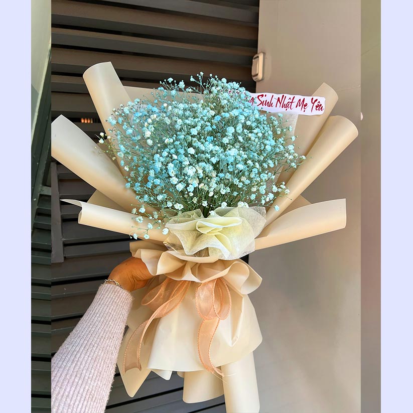 Bó hoa bi, hoa baby chúc mừng sinh nhật mẹ ở Long Thành