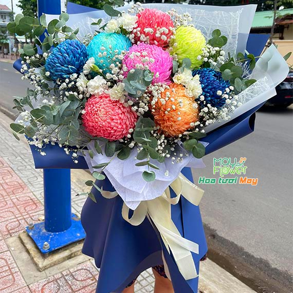 Bó hoa mừng sinh nhật mây hồng tại Long Thành, Nhơn Trạch