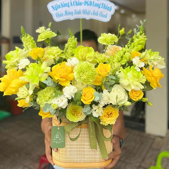 Giỏ hoa chúc mừng tại Long Thành, Nhơn Trạch mã số 973