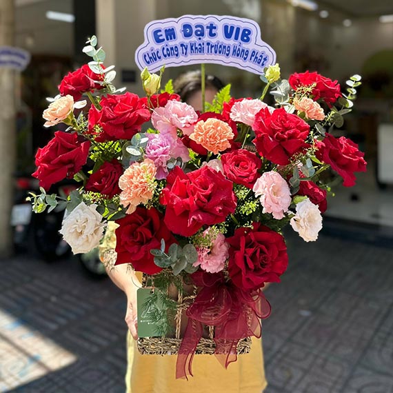 Giỏ hoa chúc mừng tại Long Thành, Nhơn Trạch