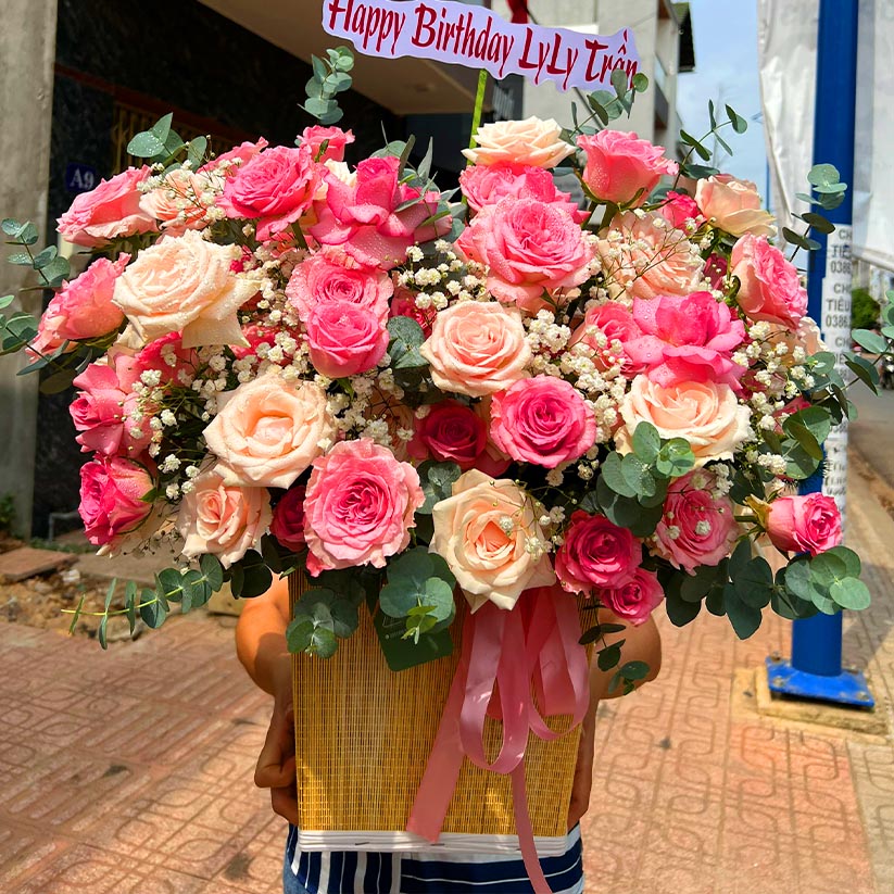 Giỏ hoa, hộp hoa chúc mừng đẹp tại Long Thành, Nhơn Trạch