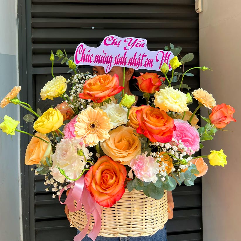 Giỏ hoa mừng sinh nhật em gái tại Long Thành, Nhơn Trạch