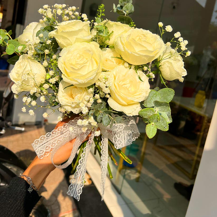 Hoa cầm tay cô dâu hoa hồng tại Long Thành, Nhơn Trạch