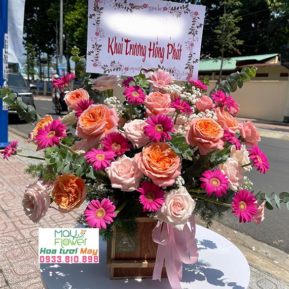 Hộp hoa, lẵng hoa chúc mừng khai trương tại Long Thành, Nhơn Trạch