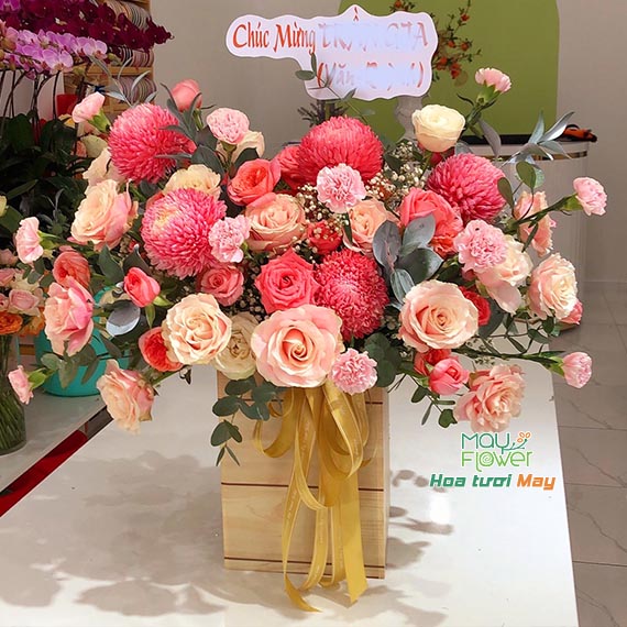 Hộp hoa, lẵng hoa chúc mừng khai trương tại Long Thành, Nhơn Trạch