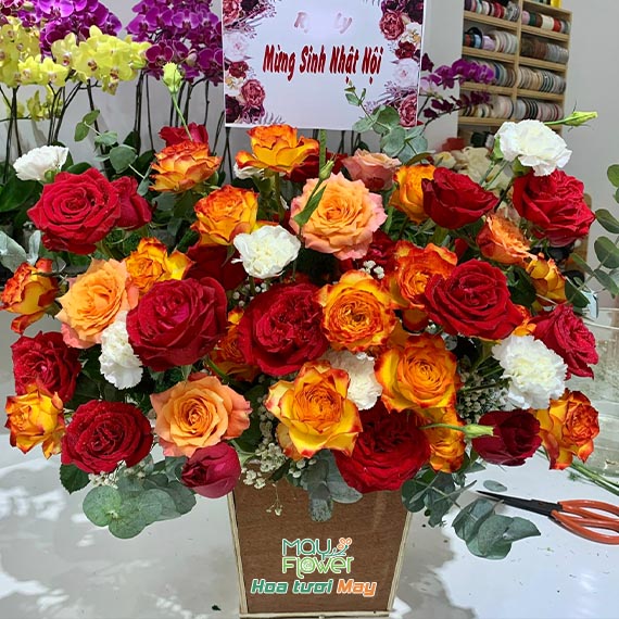 Hộp hoa mừng sinh nhật ông nội tại Long Thành, Nhơn Trạch