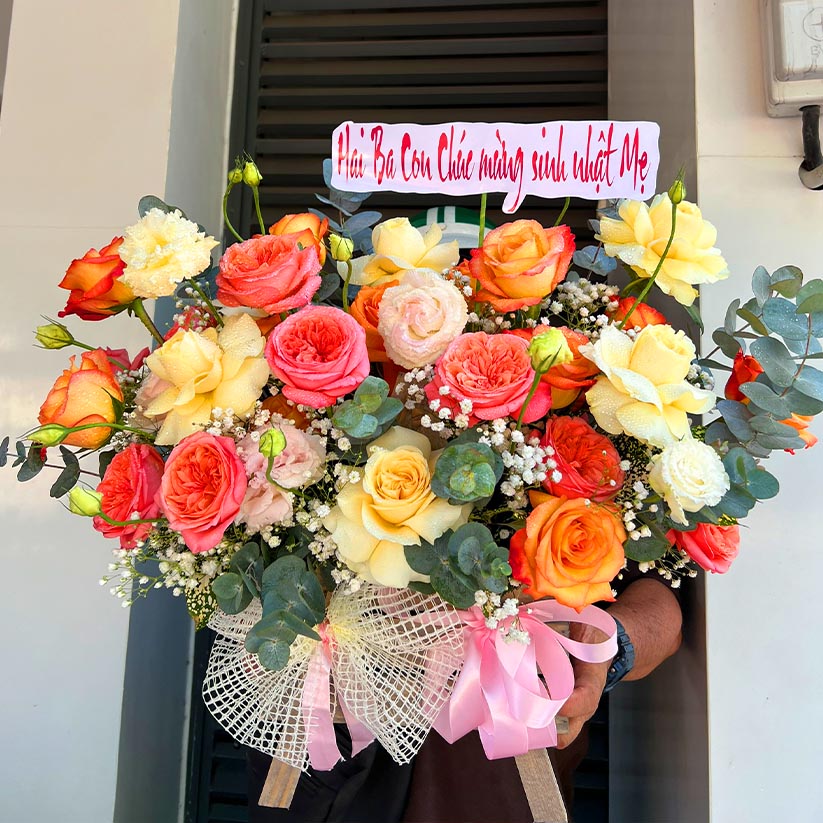 Lẵng hoa mừng sinh nhật vợ yêu tại Long Thành, Nhơn Trạch